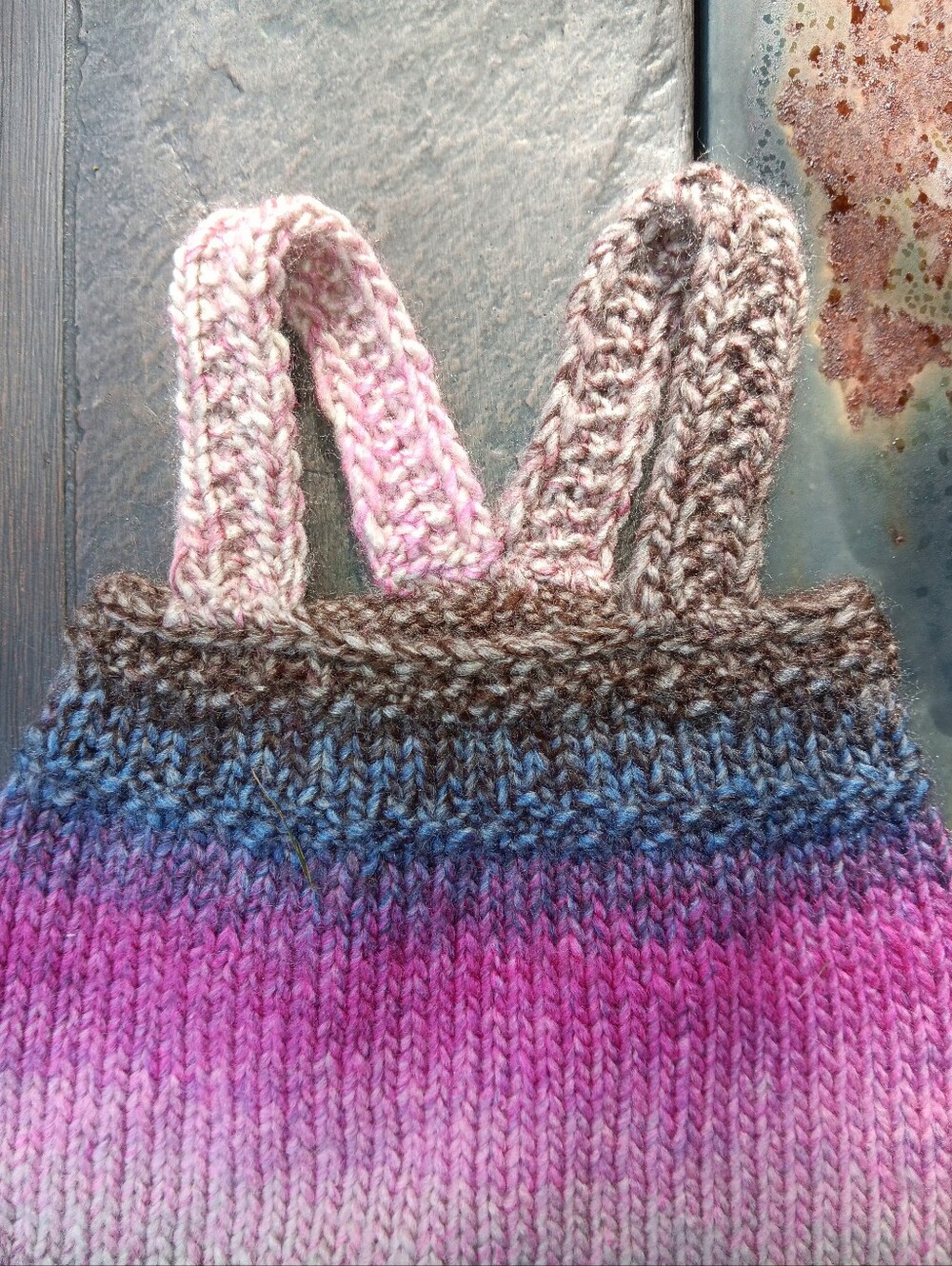 Handmade Hand Knit Baby Wild Violets Acrylic Racerback Tank Top Newborn NB - Picture 2 of 6